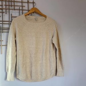 L.L. Bean Oatmeal Fall Cotton Sweater Size Small